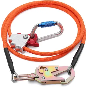 Tree Climbing Flipline Kit - Flip Line1/2 X8ft Tree Climbing Rope with Triple Lock Carabiner Adjuster Steel Swivel Snap for Fall Protection,Climbing Tree Equipment
