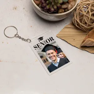 Class of 2025 Graduation Photo Keychain – Personalized Acrylic Picture Keyring, Senior 2025 Keepsake Gift