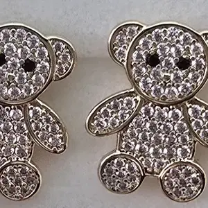 High-Quality Bear Stud Earrings, Fashion Accessory for Daily Wear