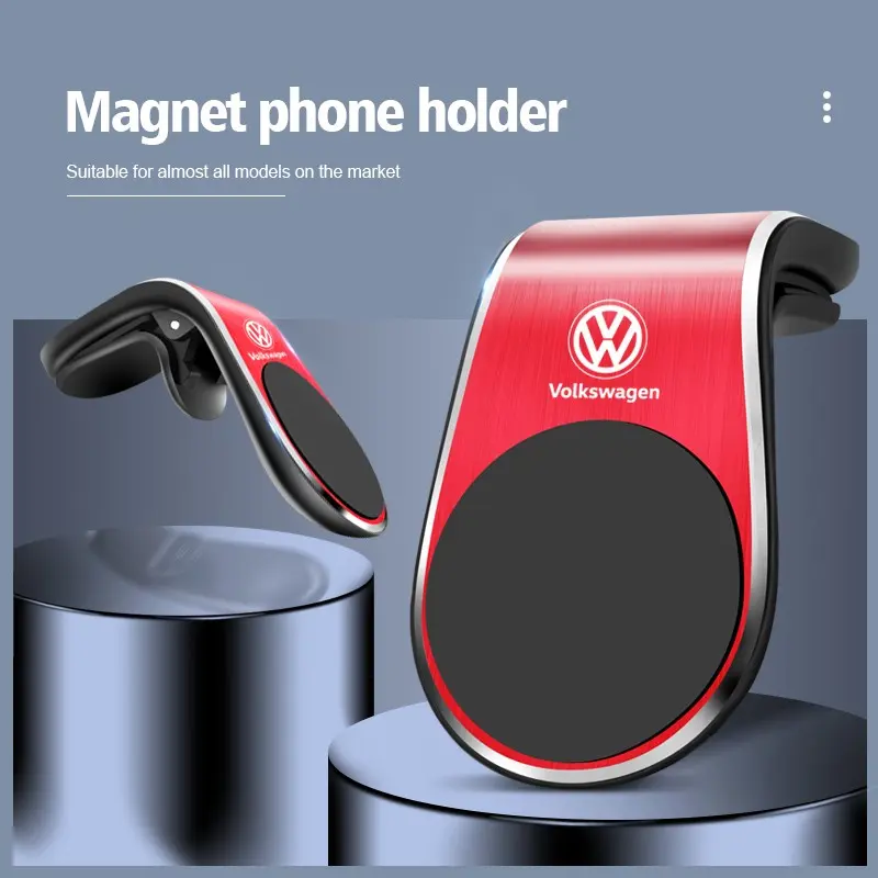 Magnetic Car Air Vent Clip Holder – Universal Phone Mount For GPS – Black/Silver