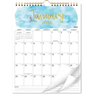 2026 Wall Calendar - Hanging Wall Calendar 2026 from January 2026 - December 2026, 11.4" x 14.6", Twin-Wire Binding, Large Blocks with Julian Dates, Perfect for Planning