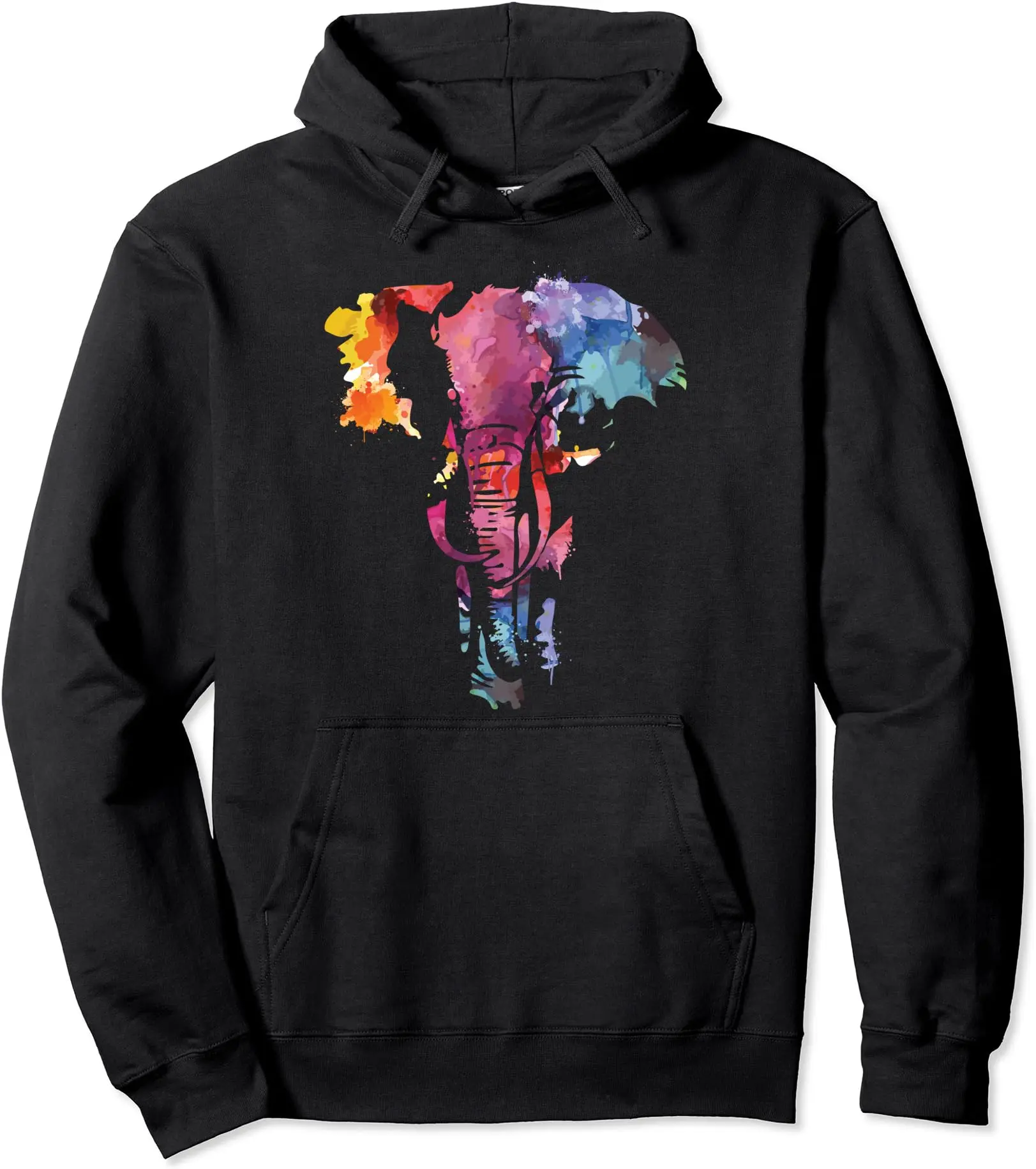 Elephant Watercolor Art Design For People Who Love Elephants Pullover Hoodie