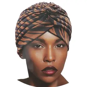 BT Big Satin Bonnet Turban (Zebra)