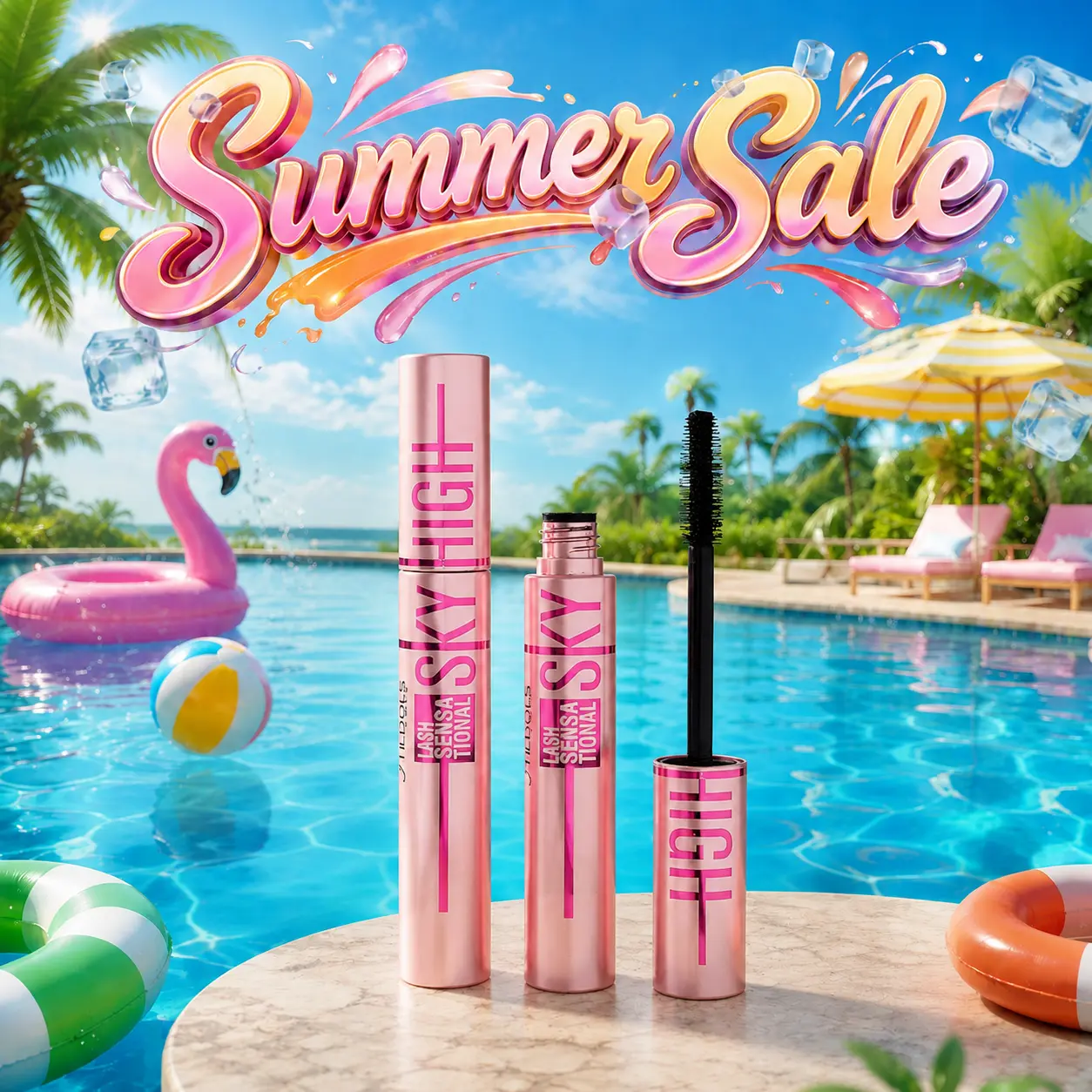 4D False-Lash Effect Cosmetic Mascara - 10 ml, Waterproof, Volumizing, Flake-Free, Shaping for Thick Lashes & Natural Thick Eyelashes, Smudgeproof