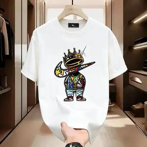 New unisex round-neck graphic T-shirt, 100% cotton, vibrant patterns, soft and comfortable, perfect for men's spring and summer short-sleeve street style. classic  rock  tee moon  rocks macco