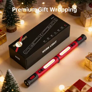 5200mAh under-hood work light, foldable magnetic ultra-bright work light bar, practical roof inspection and factory emergency flashlight with hook, ideal holiday gift for father, husband and partner.