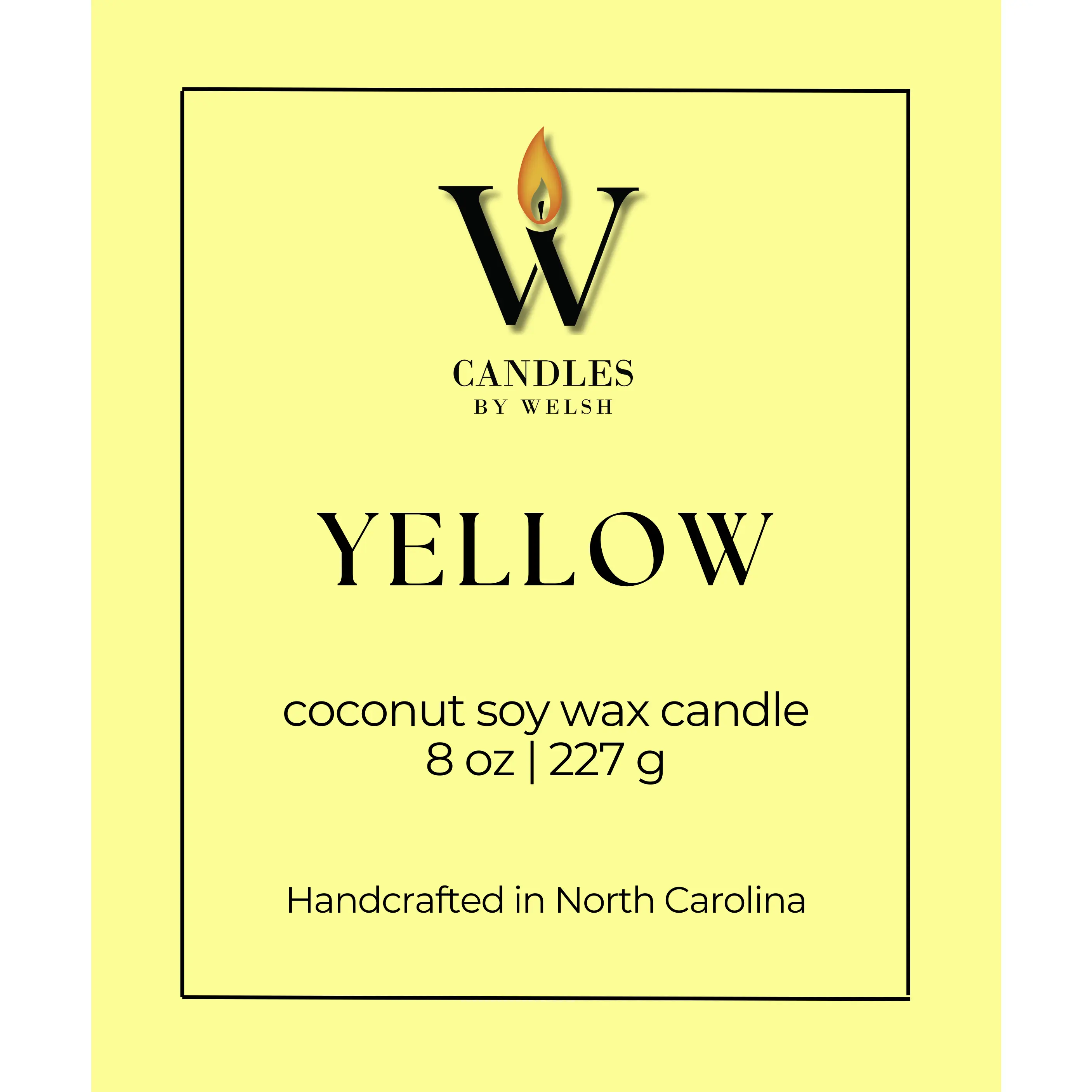 YELLOW Candle | Coconut Soy Wax | Candles by Welsh