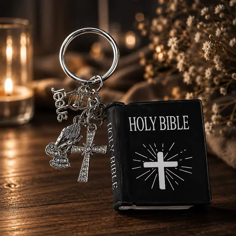 Holy Bible Keychain - King James Version, Compact Practical Stylish Dainty Keychain with Exquisite Craftsmanship, Hardcover Edition for Daily Reading & Study