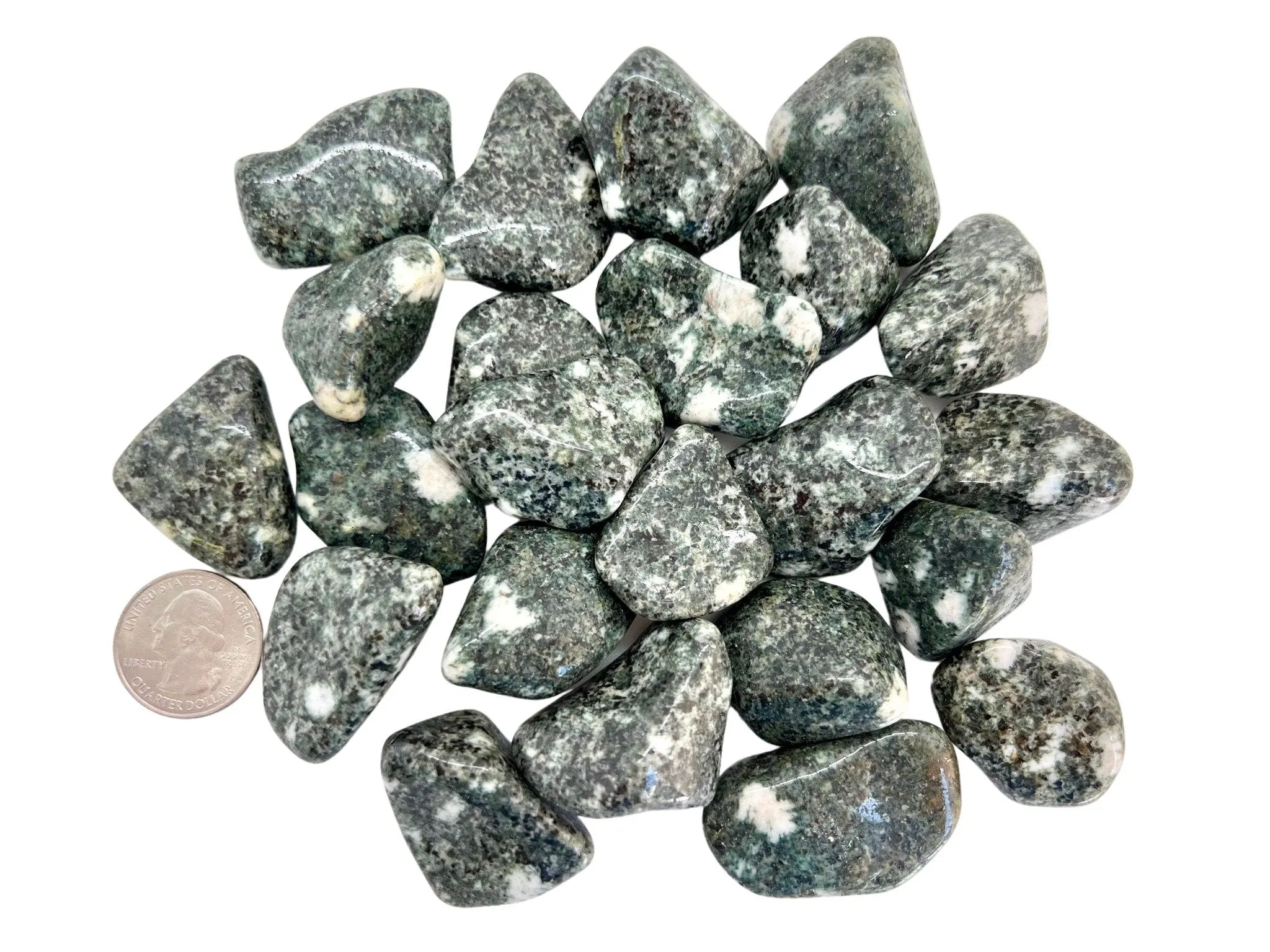 New Moon Beginnings Preseli Bluestone Tumbled Stone, Natural Stone with Unique Patterns, Ideal for Various Decorative Uses