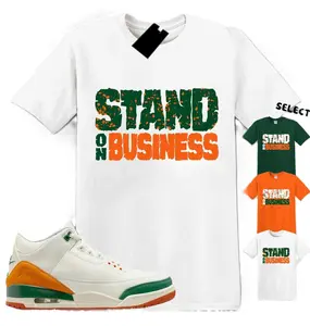 Orange Shirt Matching SoleFly and AJ 3 Miami Match Sneaker Stand On Business T-Shirt, Miami 3 Shirt, 100% Cotton, Unisex Clothing, Casual Everyday Wear
