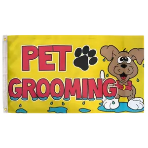 Pet Grooming 3'X5' Flag 100D Polyester (90cm x 150cm) Business Flag (B7) RolFlags