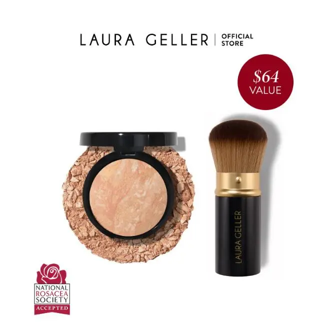 Laura Geller Baked Balance-n-Brighten Essentials Kit (2 PC) - Powder Foundation and Brush Laura Geller Baked Balance-n-Brighten Essentials Kit (2 PC) - Powder Foundation and Brush