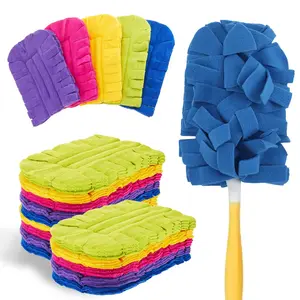 5-Pack Dusting Dusters. Electrostatic Dusting Brush Refill Heads. Swiffer-Compatible Duster Refills. Suitable for Multiple Surfaces. Extra-Large Size for 360° All-Around Cleaning. Features 4x Microfiber Content. Ideal for Cleaning Homes, Blinds, and Fans.