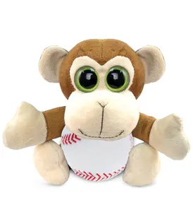 DOLLIBU 6ft Polyester Soft Plush Monkey Stuffed Toy - Adorable Big-Eyed Baseball-Themed Stuffed Animal for Kids