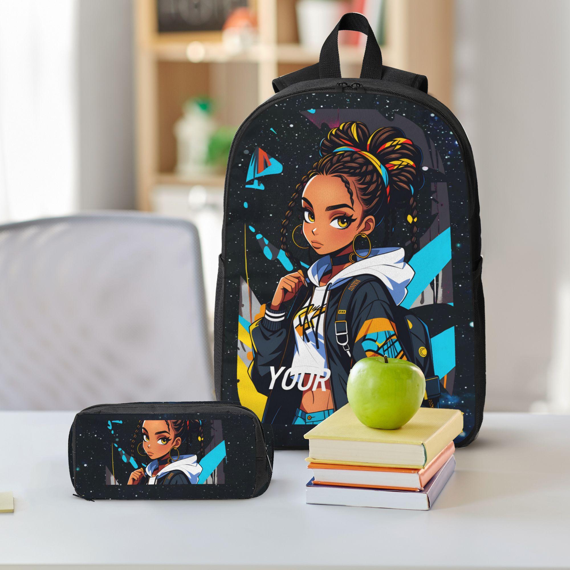 3-Piece Cool and Trendy Backpack Set for Girls – Available in shoulder bag and three-piece set. Unisex school backpack set, suitable for boys and girls to use for daily school and outdoor activities.