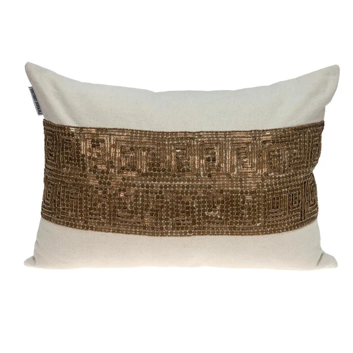 Misty Transitional Beige Rectangle Throw Pillow
