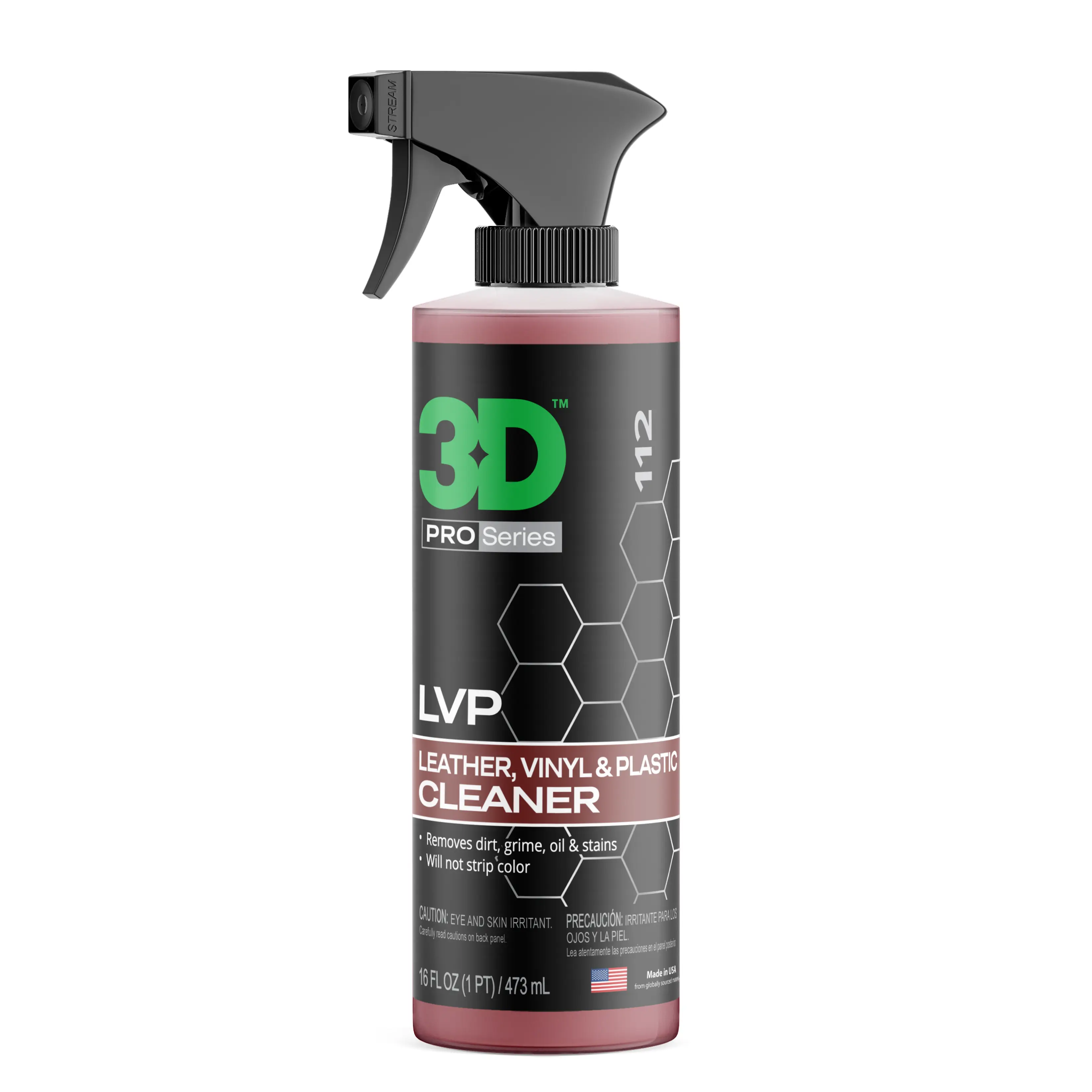 3D LVP Interior Cleaner - Removes Dirt, Grime, Grease, Oil & Stains from Leather, Vinyl & Plastic - Great for Seats, Steering Wheels, Door Panels, Dashboards - Car, Office, Home Use