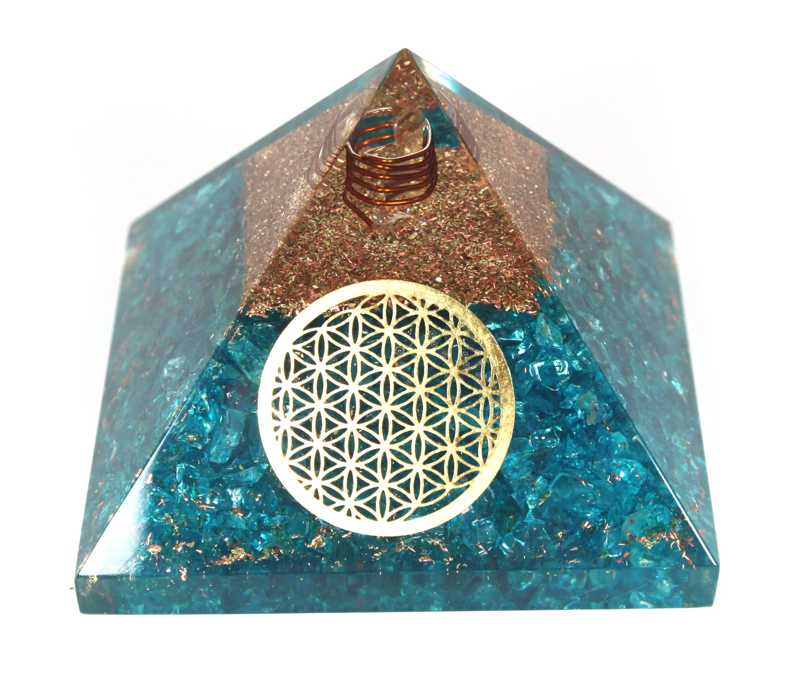 Blue Crystal Orgone Pyramids Spiritual Crystal Protection EMF Protection Spiritual Decor Office Decor Psychic Gifts Anxiety Relief Items