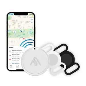 Autosky Find My Tag Bundle – Bluetooth Item Tracker with 2 Protective Cases (Black & White) Apple Find My Compatible Key Finder for Luggage, Wallet, Keys & Pets