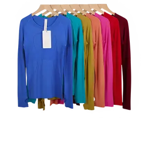 Long Sleeve Yoga Sportswear Quick Dry round Neck Running Fitness Top Ladies Cotton T-Shirt Sportswear