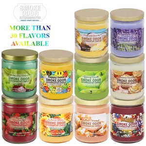 Smoke Odor Exterminator Candle 13oz | Scented Jar Candles Decor Light Freshener Ornaments Perfume Aroma Tin Decoration