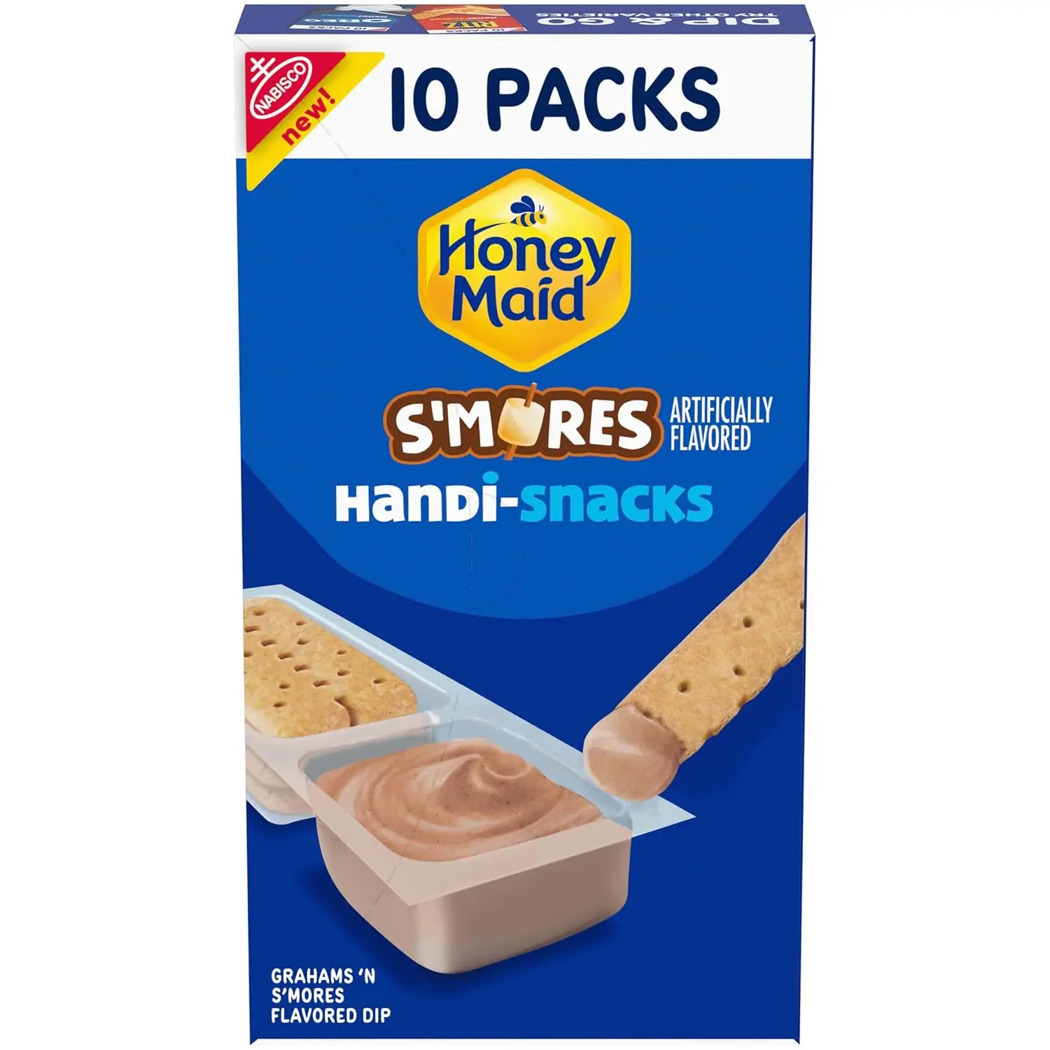 Handi-Snacks Honey Maid Graham Cracker Sticks 'N S'mores Flavored Dip, 10ct | Snack Packs, Individually Wrapped