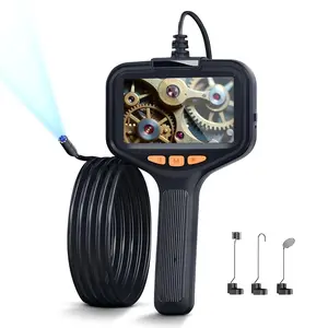 Endoscope Camera with Light, Borescope with 4.3" LCD Screen, Inspection Camera HD with 8 Adjust LED Lights, 6.56 ft Semi-Rigid Cable, IP68 Waterproof Snake Camera