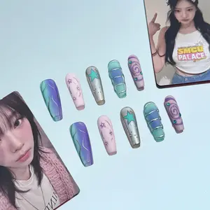 RosePop | AEsPA-Inspired Press-On Nails (Basic Coffin)