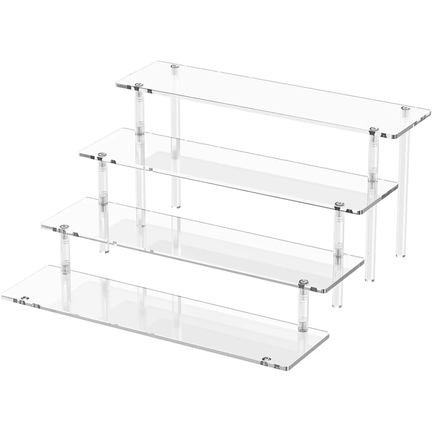 4 Tier  Display Risers, Clear Perfume Organizer Stand, Large Cupcake Stand Holder, Dessert Display for Party, Display Shelf for Figure and Collection, Riser Stand for Decoration and Organizer