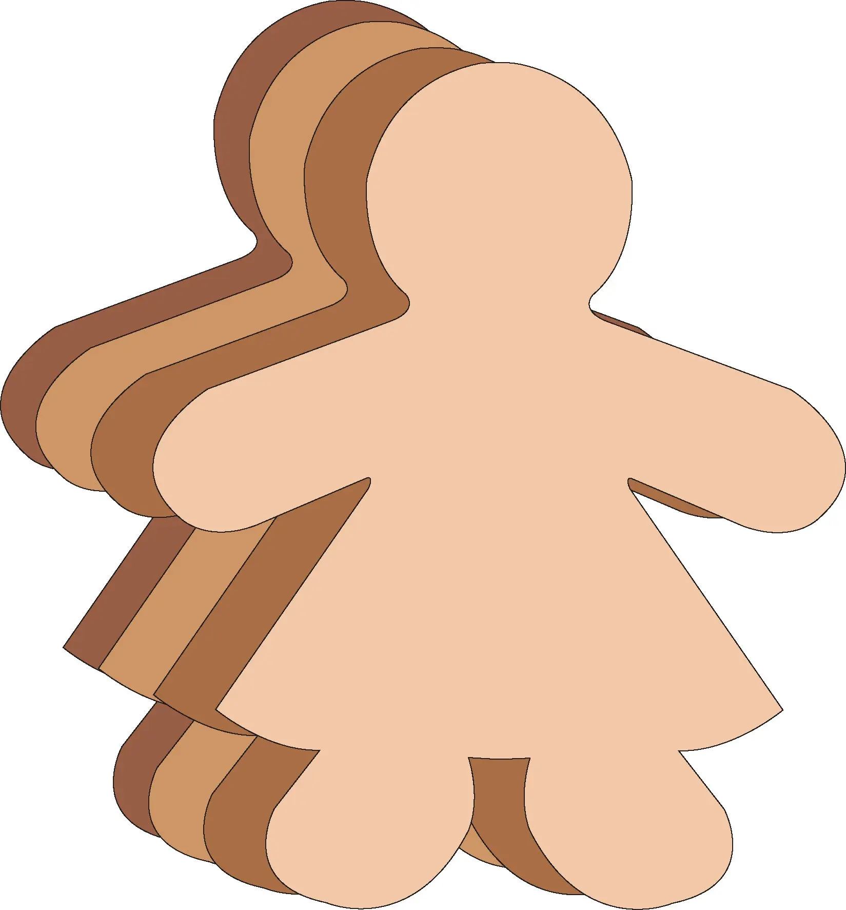 SHAPES ETC. High Quality Girl Multicultural Creative Cut-Outs - 5.5in, Ideal for Parents, Teachers, Bulletin Board DIY Woodwork Projects
