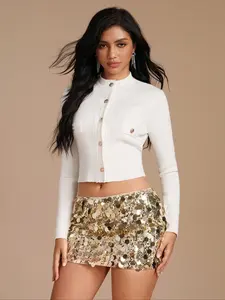 New Women Black Knit Sequin Low Rise Slim Sexy Glam Rave Mini Four Seasons Sparkly Skirt,Elegant Haute Glitter Skirt,Chic Bodycon Short Falda Skirt,Skirt For Women Party,Cocktail Skirt Short,Club Skirt,Black Sequin Skirt,Sequin Mini Skirt, Black Mini Ski