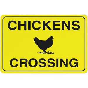 Chickens Crossing Sign Sign, 8 X 12 Grade Reflective Sheeting Rust Free Aluminum, Weather Resistant, Waterproof, Easy To Mount