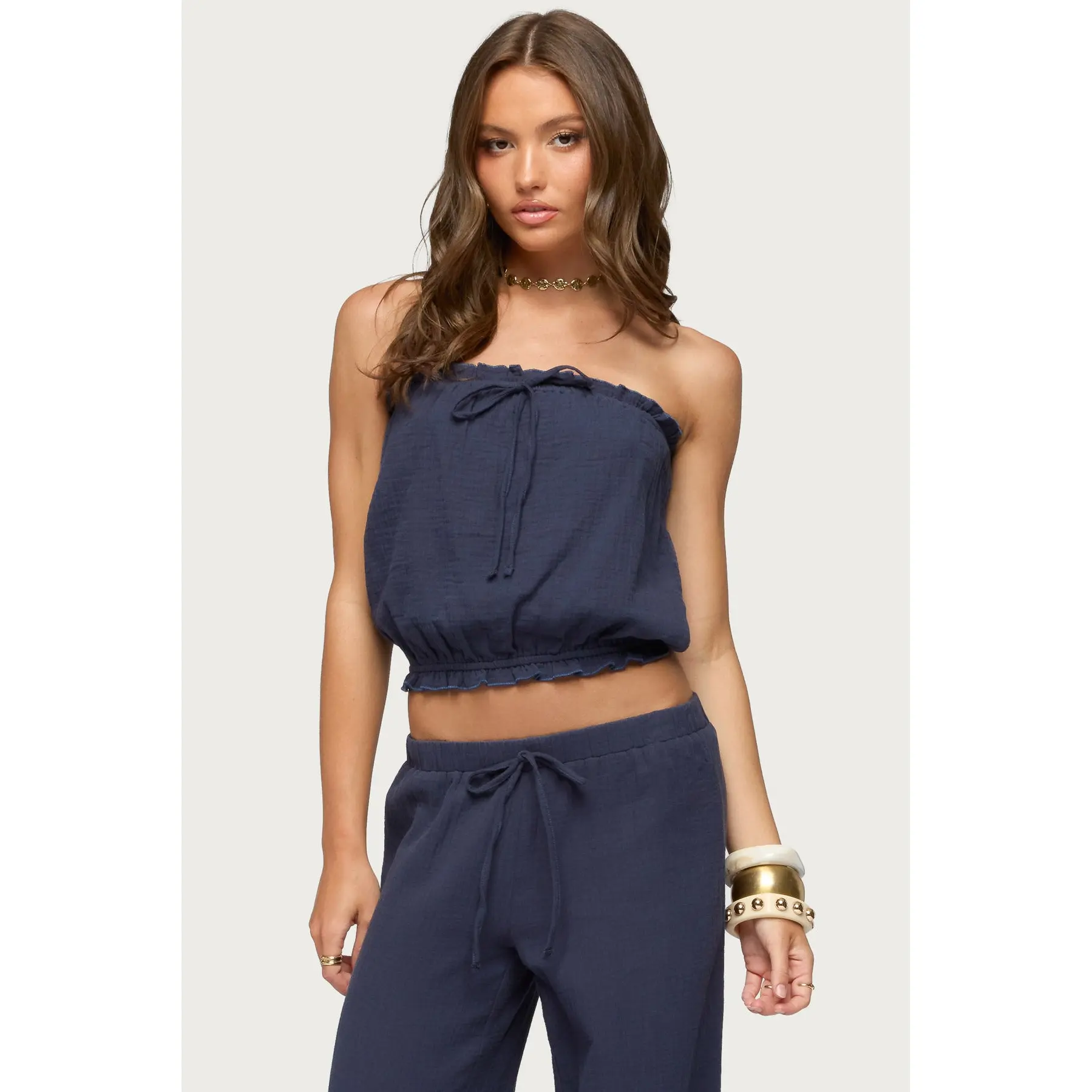 Viktoria Strapless Gauze Bubble Top