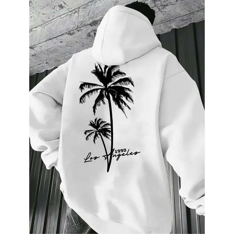 🔥✨Streetwear Hoodie Men’s Casual Solid Color Hoodie – Drawstring Pocket Long Sleeve Pullover, Letter Print Streetwear for Fall & Winter, Unisex Fashion Pullover, Viral TikTok Hoodie, Cozy Everyday Casual Wear