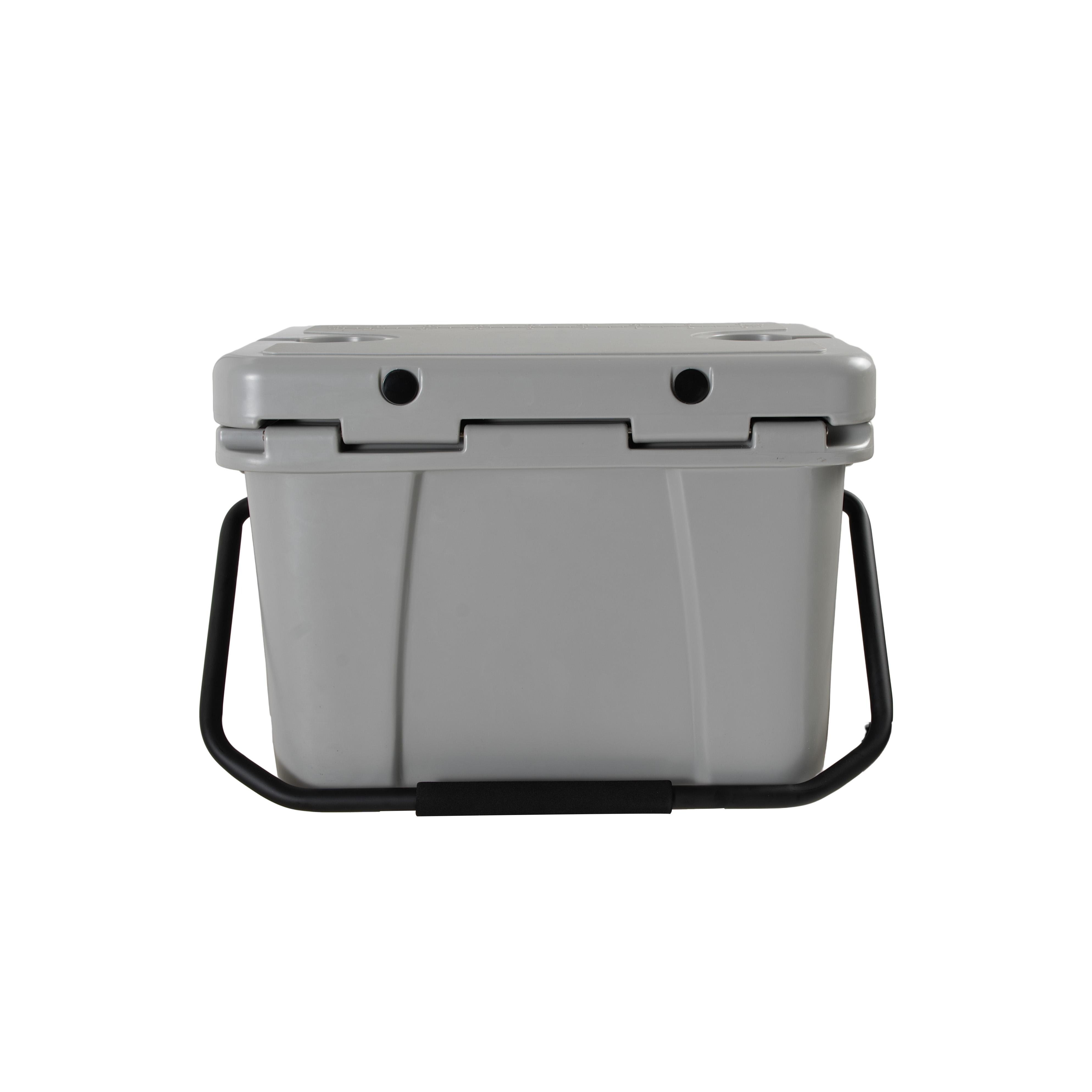 Dufominc 25QT Volume Sturdy Rotational Mold Insulated Hard Cooler with Ergo Handle, Large Size, Bottle Opener, Cup Holder, Forming Ruler, 5-7 Day Ice Retention for Camping, Beach, Travel