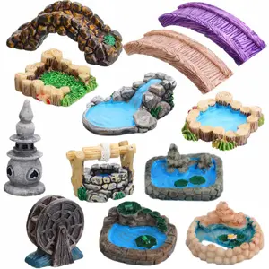 Fairy Garden Pond 12 Pieces Mini Pond for Fairy Garden Accessories Outdoor Small Ponds Miniature Figurines Zen Gardens Terrarium Decor Little Statues