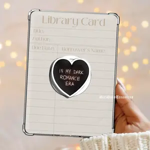 In My Dark Romance Era Girlie Bookish Griptok Pop Socket Books Kindle accessories Black Heart Kindle Holder Kindle Accessories Phone Holder MagSafe PopSocket Phone Grip Magnetic Pop Socket Phone Grip