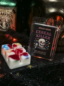 Wicked Waxes Cereal Killer Wax Melts Sweet Fruity Cereal Scent Fun Spooky Home Fragrance Hand-Poured Natural Soy Wax 6 Cubes