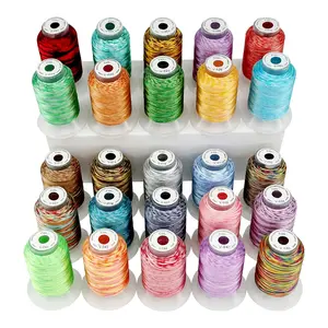 Variegated Polyester Embroidery Machine Thread Kit 500M (550Y) Each Spool for Janome Brother Pfaff Babylock Singer Bernina Husqvaran Embroidery and Sewing Machines - New brothread  Embroidery Thread Set Sewing Thread DIY Dyeing Craft Hobby