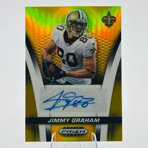 2025 Panini Prizm Black Jimmy Graham #FS-JGM Gold Prizm Auto /10 Saints