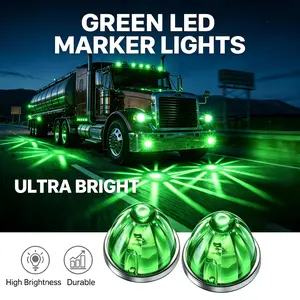 12V-24V Multi-Color Car LED Watermelon Marker Light, Constant Current Side Light with Stainless Steel Cover & Screw Accessories, Suitable for Trailers, Heavy Trucks
