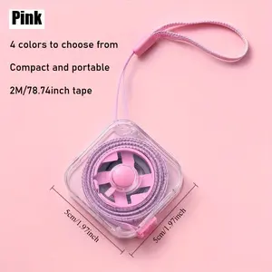 2m/6ft Cute Mini Soft Tape Measure, Portable Extendable Lock Mechanism, Clear Cm/inch Scale, Ideal for Tailors, Home Use, Waist, Chest, Height Measurement