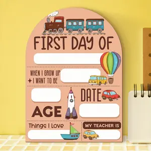 Customizable Wood Back-To-School Commemorative Plaque, Personalize Name/date/badge for Classroom Decor, Unique Gift for Students and Teachers