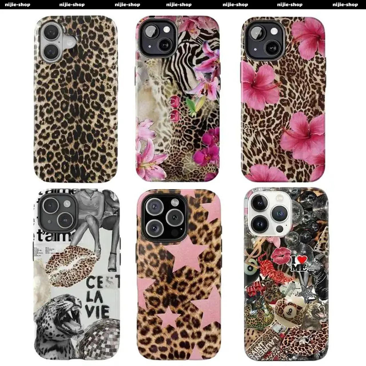 Leooard Collection Print leopard pattern Phone Case Star Cover For iPhone 17 16 15 14 13 12 11 Pro Max Plus Air & Samsung Galaxy S26 S25S24 S23 S22 S21  EDGE Plus Ultra Plus FE- Top Fan's vintage Phone Case Perfect Gift Get Ready for Halloween shell hard