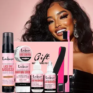 7-Piece Wig Accessory Gift Box Set, Lace Dye Mousse, Hair Wax Stick, Glue Remover, Suitable for Lace Wigs, Frontal Wig Clips, Long-Lasting Hold