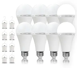 Rechargeable Emergency Light Bulbs Christmas Gift Christmas Lighting Christmas Decorations Battery Powered LED Light Bulb 6000K Daylight E26 120 Volt 9W 60W Equivalent with 1200mAh for Home Power Outage Camping Hurricane