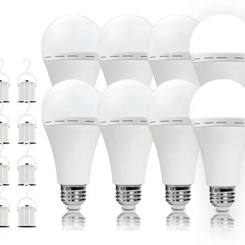 Rechargeable Emergency LED Bulb, 9W (60W Equivalent) 6000K Daylight E26 120V Energy Saver with 1200mAh Battery, Auto Charge Cutoff, for Home Power Outage, Camping, Christmas Decor Gift (Not Smart Devices)