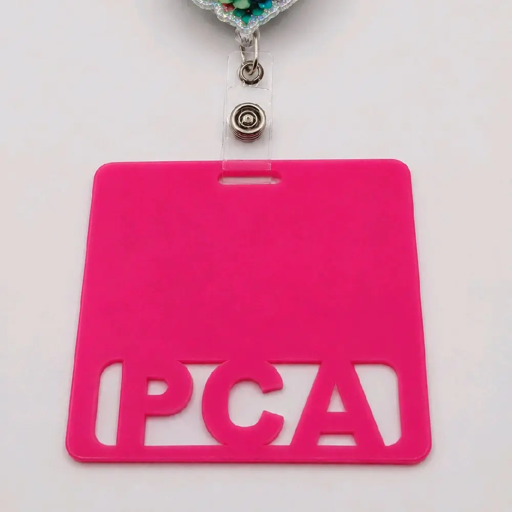 PCA Barbie Pink Jelly Acrylic Horizontal Badge Buddy-Please Note Doesn't come with a badge reel
