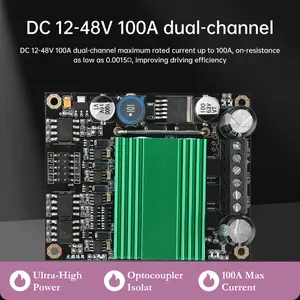 DC 12-48V 100A Dual Motor Driver Module DC Motor Driver Ultra High Power H-Bridge Optocoupler Isolated
