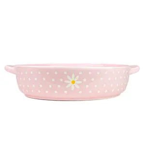 10 Strawberry Street Daisy Polka Dot Round Baker